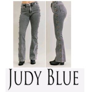 NWT Judy Blue High Waist Western Side Seam & Coin Pocket Bootcut Denim Jeans